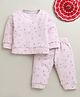 BUMZEE Knit Full Sleeves Co-ords Printed Winter Wear Suit - Lilac