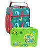 Little Surprise Box 2 pcs Dino LunchBag & Bento Lunch box for Kids - Green