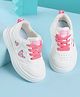 KIDLINGSS Glittered Heart Patch Detailed Sneakers - White & Pink