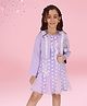Cutecumber Woven Sequin Embellished Dress With Full Sleeves Shrug Set - Purple