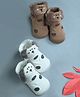 Yellow Bee Cotton Knit Set Of 2 Puppies Designed Socks - Multi Colour
