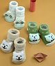 Yellow Bee Cotton Knit Pair of 3 Baby Animal & Car Socks - Multi Colour
