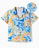OLLINGTON ST. 100% Cotton Sinker Knit  Half Sleeves Shirt With Tropical Theme Print - Multicolour