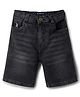 Pine Kids Denim Woven Washed Above Knee Length Shorts - Chacoal Grey