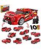 Elecart 217 PCS 10-in-1 STEM Pull Back Car Building Blocks Kit  DIY Racing Car, Police Bike, Helicopter, House & More | Educational Construction Toy Gift for Kids, Boys & Girls