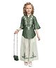 Joy-n-Jolly Woven Three Fourth Sleeves Floral Embroidered Kurti Palazzo With Purse Set - Green