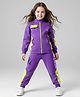 OLLINGTON ST. 100% Cotton Full Sleeves Zipper Jacket & Joggers - Purple & Limegreen