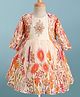 Enfance Sequins Embellished & Floral Embroidered Dress With Full Sleeves Jacket - Cream