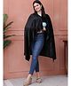 Secret Wish Velour Knit Solid Maternity & Nursing Poncho - Black