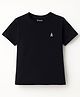 Pine Kids Cotton Knit Half Sleeves T-Shirt With Brand Logo Print - Black