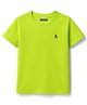 Pine Kids Cotton Knit Half Sleeves T-Shirt With Brand Logo Print - Lime Green