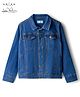 Arias Cotton Woven Full Sleeves Solid Denim Jacket - Blue
