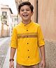 Pine Kids Cotton Woven Full Sleeves Solid Shirt with Stripes - Mustard