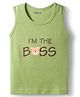 Babyoye Cotton Modal Super Soft Blend Sleeveless Thermal Inner Wear Vest with Text Print - Green