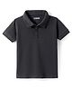 Pine Kids Cotton Knit Half Sleeves Solid Colour Polo T-Shirt - Black