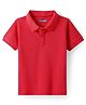 Pine Kids Cotton Knit Half Sleeves Solid Colour Polo T-Shirt - Red