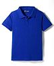 Pine Kids Cotton Knit Half Sleeves Solid Colour Polo T-Shirt - Navy Blue
