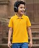 Pine Kids Cotton Knit Half Sleeves Solid Colour Polo T-Shirt - Yellow