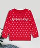 3PIN Knit Full Sleeves Glitter Foil Dream Big Text Printed Light Winter Sweatshirt - Fuschia