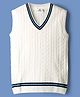 Pine Active Knit Sleeveless Woolen Sportswear Sweater With Cable Knit Design - White