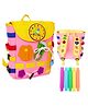 KolorFish Busy Board - Toddler Backpack with DIY Retractable Tube and Learning Activity Toys - Skills - Children's Travel Toy - Ideal Gift for 12 Months+ (Pink)