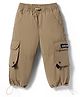 Babyhug Woven Full Length Solid Trouser With Stretch - Khaki