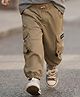 Babyhug Woven Full Length Solid Trouser With Stretch - Khaki