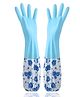 COZY VIBES Pair of 1 Reusable PVC Made, Cotton Flock Lined Hand Gloves For Kitchen, Long Elbow Length Sleeves, Dish-Washing, Cleaning, Washing Laundry Gardening & Sanitation- PACK OF 1- COLOR MAY VARY