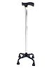COZY VIBES Adjustable Height Stainless Steel Walking Stick 4-Legged Axillary Walker Waking Cane for Disabled People- PACK OF 1- COLOR MAY VARY