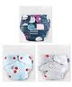 ZOE Printed Reusable Cloth Diaper with Square Inserts Pack of 3 Free Size - Multicolor| Washable & Eco-friendly| Adjust to Suit Waist Size|Easy Snap Buttons|Soft & Skin Friendly| High Absorbency
