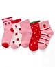 Cute Walk by Babyhug Knit Ankle Length Antibacterial Socks with Strawberry Design Pack of 5 - Multicolor