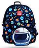 Super Cute Spaceman Two-in-One School Backpack for Kids, Black 14 Inch