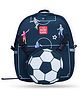 Super Cute Football Two-in-One School Backpack for Kids, Navy Blue 14 Inch