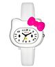 LOOKHA Cat & Bow Applique Detailed Analogue Watch - White & Pink