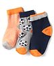 Cute Walk by Babyhug Knit Ankle Length Anti Bacterial Socks with Stripes & Ball Design Pack of 3 - Multicolor