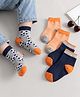 Cute Walk by Babyhug Knit Ankle Length Anti Bacterial Socks with Stripes & Ball Design Pack of 3 - Multicolor