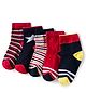 Cutewalk by Babyhug Ankle Length Anti Bacterial Socks With Stripes Pack Of 5 - Multicolour