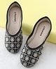 Pine Kids Slip On Mojaris  with Embroidery - Black & Gold