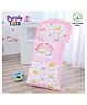 Purple Tots Muslin Sleeping Bag with Frill Detailing & Rainbow Design - White & Pink