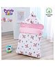 Purple Tots Muslin Nest Sleeping Bag with Buttons & Aeroplane Design - White & Pink
