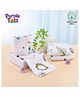 Purple Tots Muslin Printed Wash Clothes Pack of 5 - White