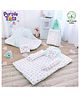 Purple Tots Muslin Printed Bedding Set - White
