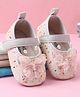 Babyoye Velcro Closure Booties with Butterfly Applique & Glitter Detailing - Golden