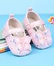 Babyoye Velcro Closure Booties with Butterfly Applique & Glitter Detailing - Pink