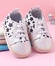 Babyoye Lace Up Booties with Floral Print - White