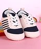 Babyoye Lace Up Booties with Stripes - Navy Blue