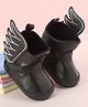 Babyoye Solid Color Booties with 3D Applique - Black