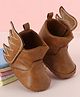 Babyoye Solid Color Booties with 3D Applique - Light Brown
