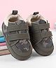Babyoye Velcro Closure Booties With Camouflage Print - Green