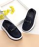 Cute Walk by Babyhug Formal Shoes With Textured Design - Navy Blue